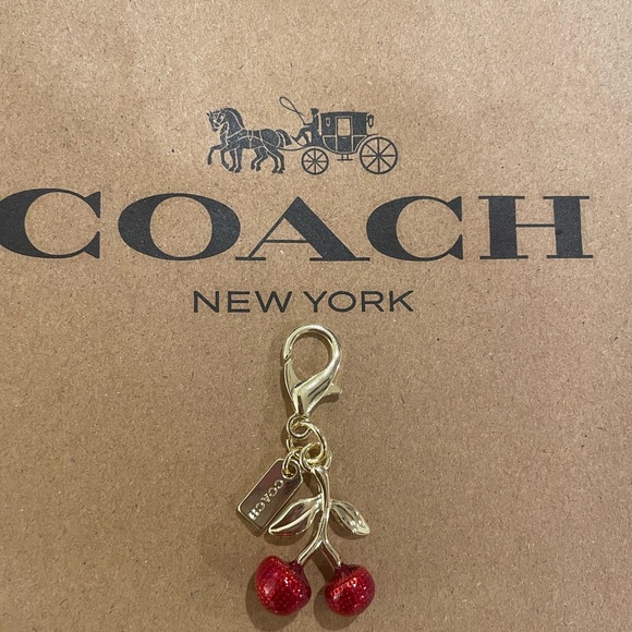Coach Gold and Red Cherry Key Holder - Picture 1 of 4